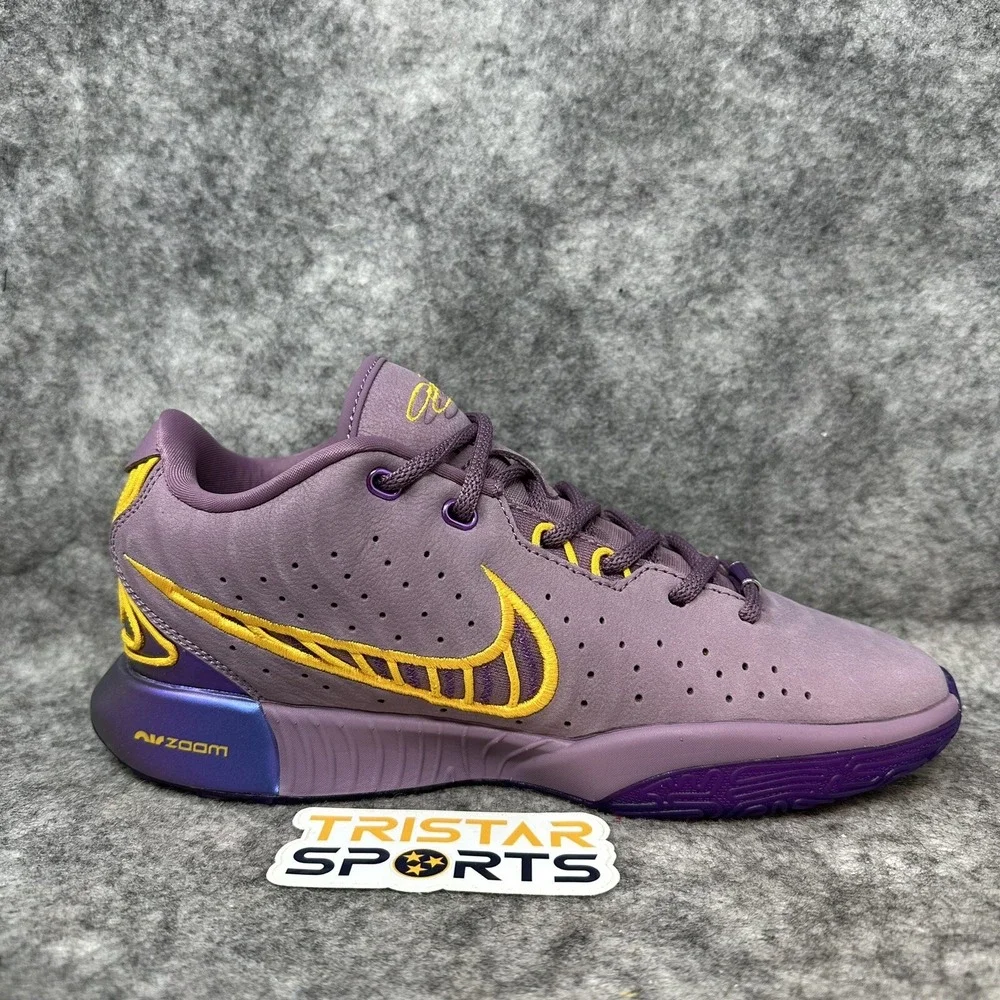 Nike Lebron XXI Basketball Shoes GS Size 6Y Violet Dust Gold FZ7189-500 Wmns 7.5